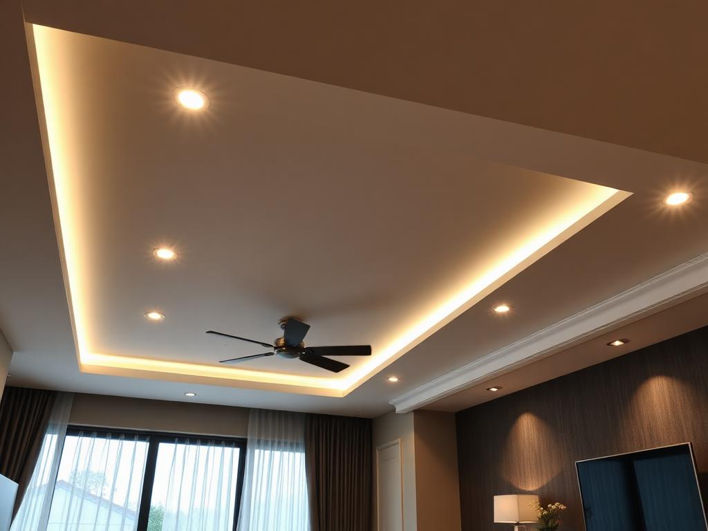 Iluminação residencial em sala de estar